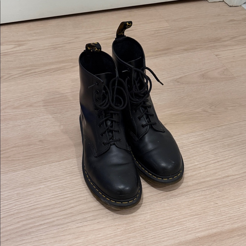 Dr. Martens Black Leather Lace-Up Boots